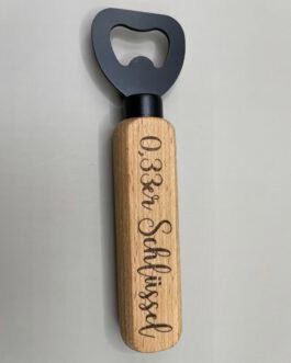 Flaschenöffner Holz, mit edler Metallklinge schwarz