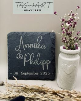 Untersetzer Schiefer, quadratisch, gebrochener Rand