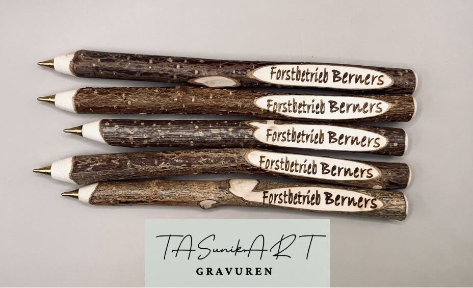 Haselnuss Stift, Kugelschreiber, mit individueller Gravur – Bild 5